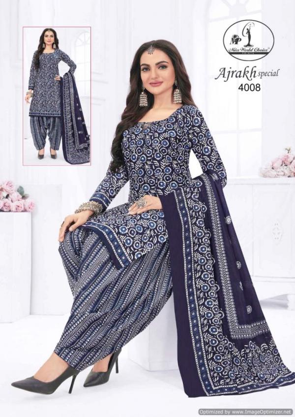 Miss World Ajrakh Vol 4 Printed Cotton Dress Material Collection